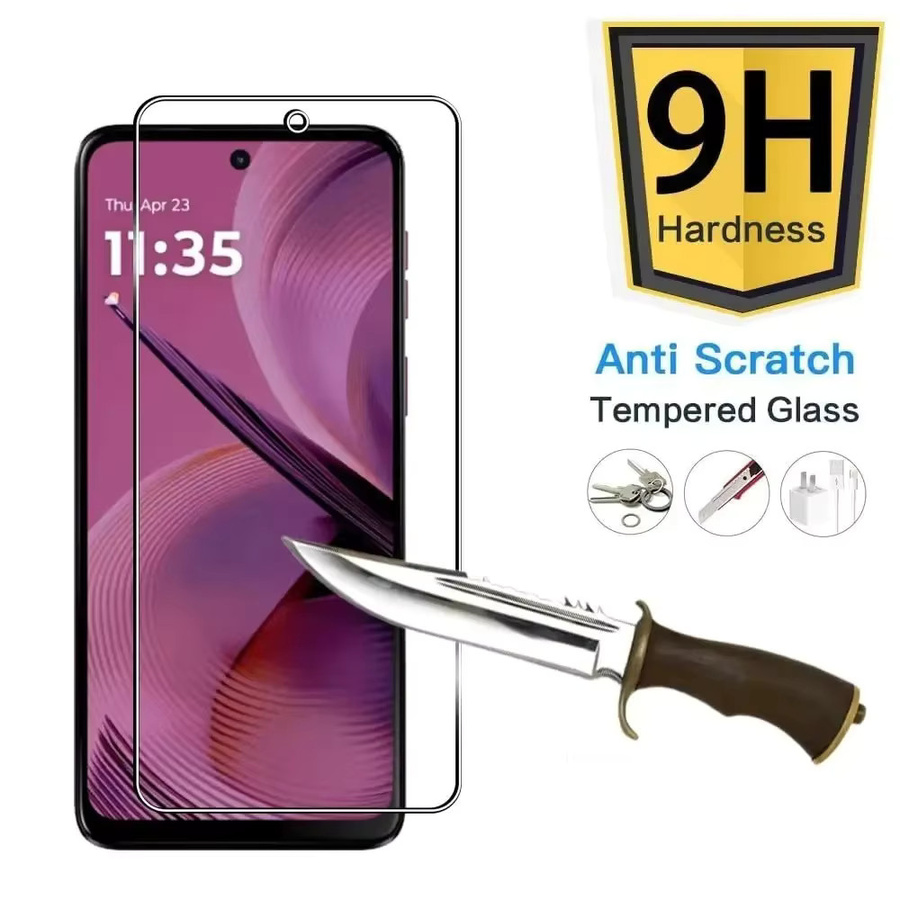 Displayschutzfolie aus gehärtetem Glas für Motorola Moto G56 G55 G54 G53 Serie, transparent, 9H kratzfest und hüllenfreundlich - Bild 6
