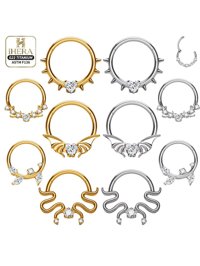 ihera Nasenring Titan, Herzförmiger Spike, Bicolor, Unisex - Bild 1