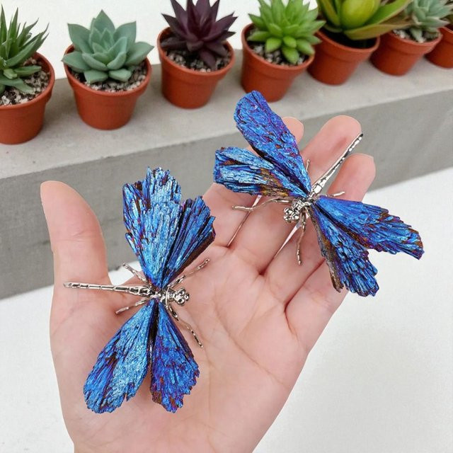 CrystalHola Schmetterling Statue Ornament in Vintage Blau mit detailliertem Flügeldesign als Tischdekoration - Bild 1
