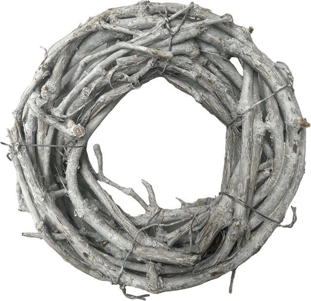Mica Decorations Basteldekoration Kranz für Weihnachten in Weiß, Durchmesser: 20 cm, Höhe: 5 cm - Bild 1