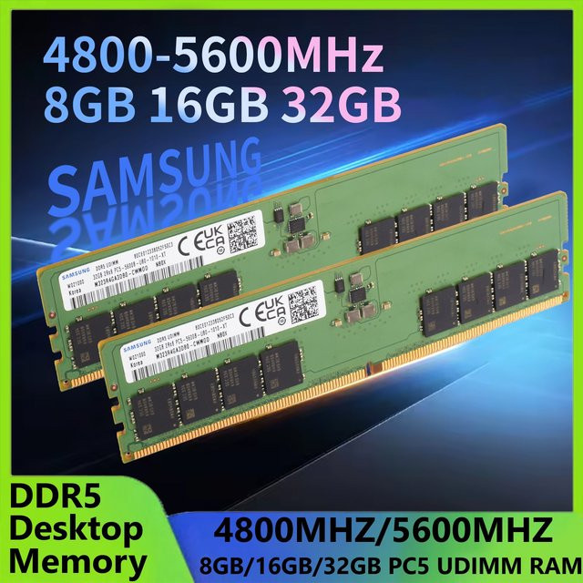 Samsung DDR5 UDIMM RAM Speicher für Desktop-PCs und Gaming-Computer, 16GB, Green - Bild 1