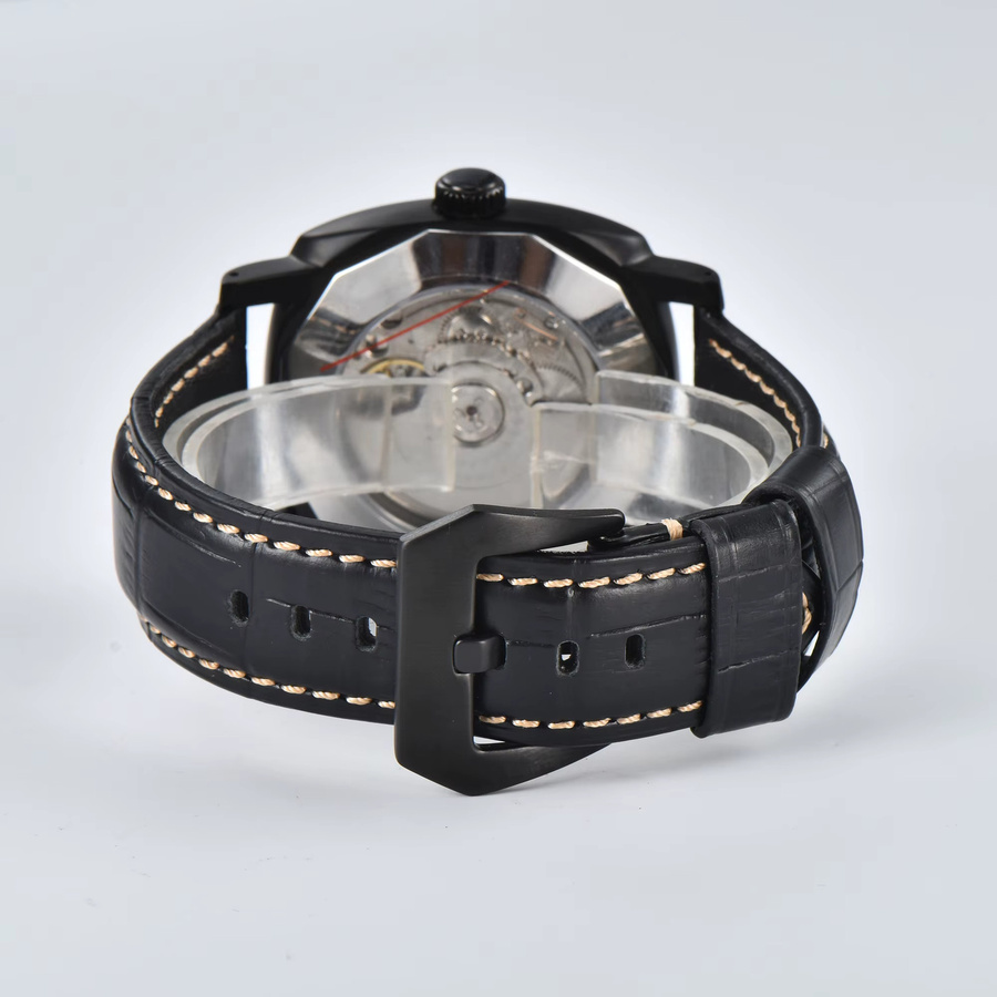 Dwayne Campbell Armbanduhr, Automatik, Leder, Schwarz, Herren - Bild 4
