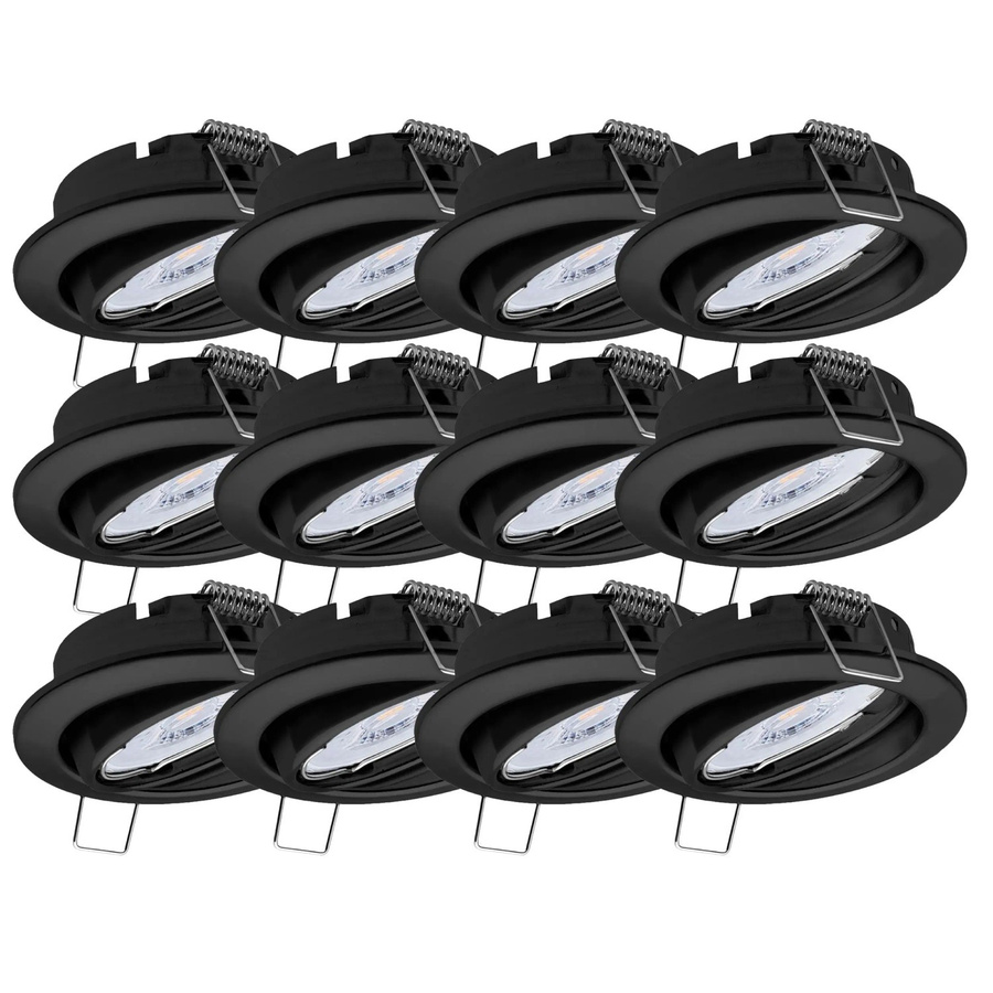 Oktaplex 12er Set Dijon Deckeneinbaustrahler Schwarz, dimmbar, schwenkbar, inkl. LED Modul, warmweiß, 5W, 380lm - Bild 2