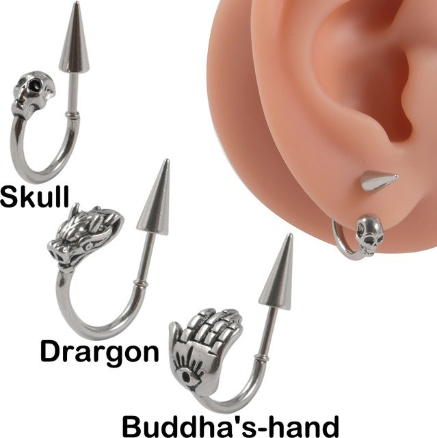 Dreamlee Ohrstecker, chirurgischer Stahl, Punk Gothic, Unisex, 20g - Bild 1