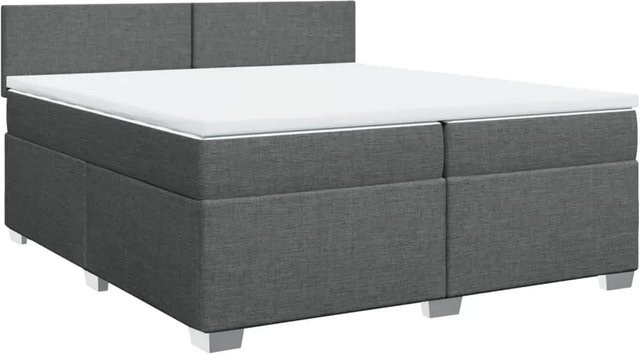 vidaXL Boxspringbett mit Matratze Hybrid-System in Grau, B/T: 200 x 200 cm - Bild 1