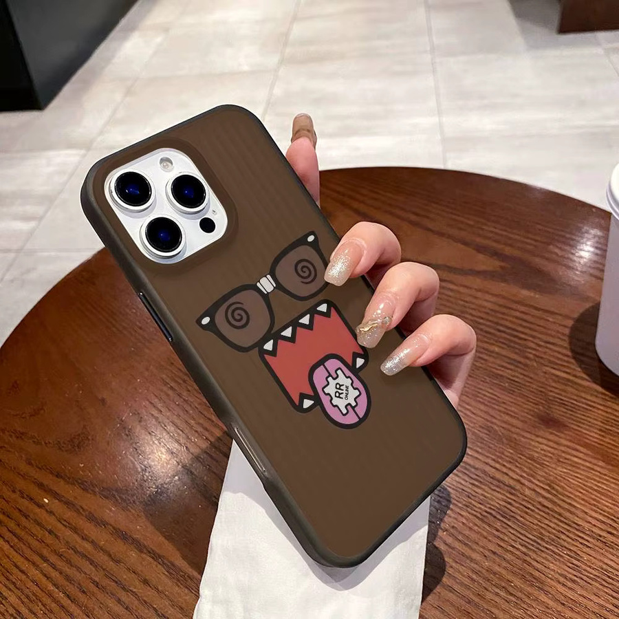 Handyhülle mit Domo-Kun Modedesign und gewelltem Muster für iPhone 11 bis iPhone 17 Pro Max, matte Abdeckung - Bild 4