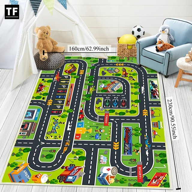 VIKAMA Micro-Urban Spielteppich mit Kinder-Motiv, rutschfest, Mehrfarbig, B: 120 cm, T: 80 cm - Bild 1
