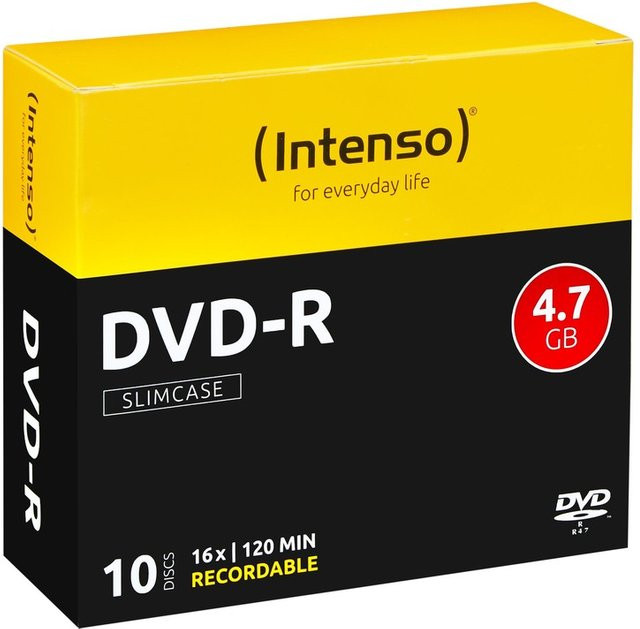 Intenso DVD-R Rohlinge 4,7 GB 16x im 10er Pack Slimcase - Bild 1