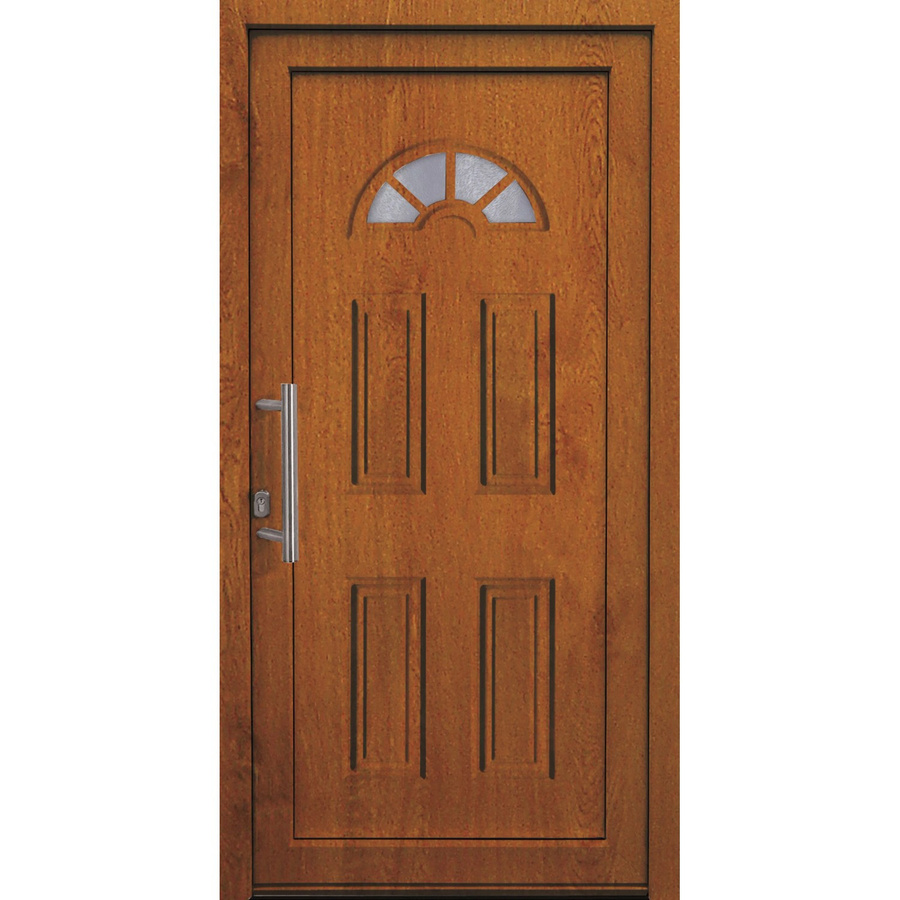 Kunststoff-Haustür PANTO K001 in Golden Oak mit Glaseinsatz, Farbe Braun/Gold, B: 110 cm, H: 210 cm, Anschlag Links - Bild 2