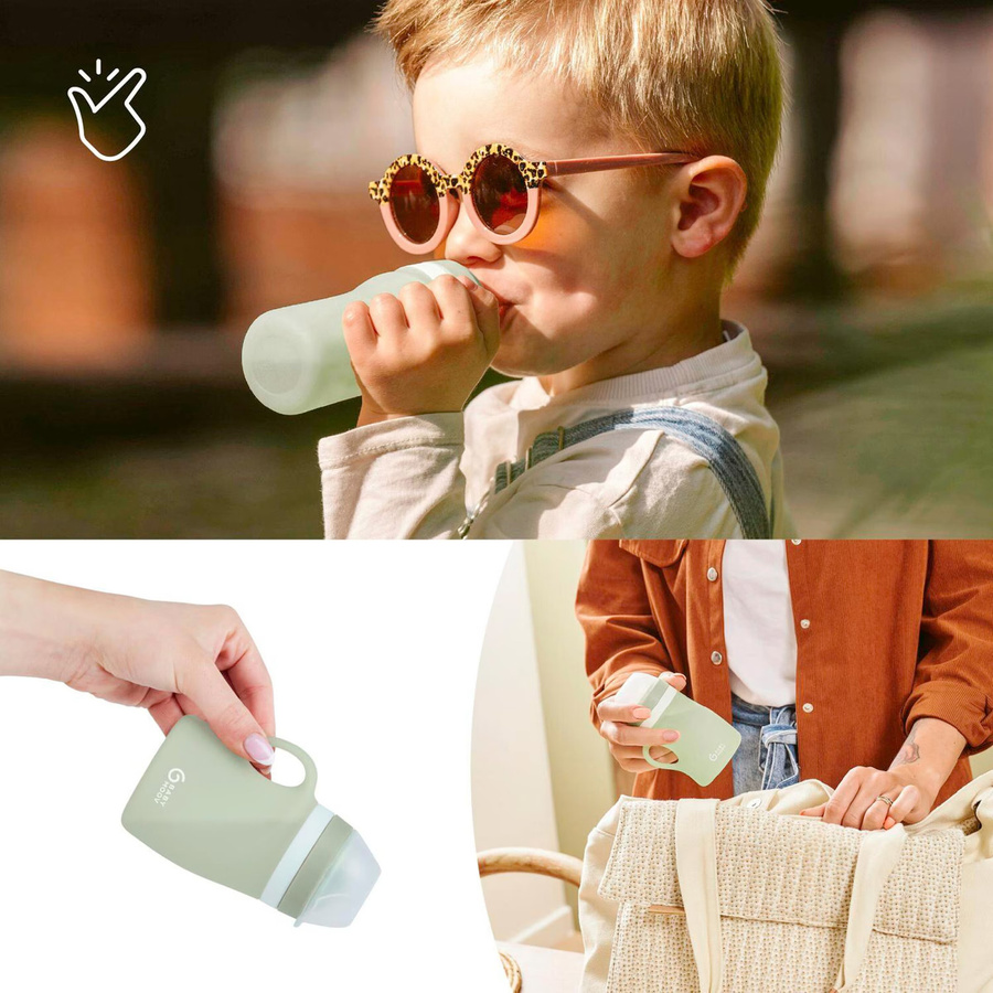 Babymoov Trinkflasche aus Silikon mit Soft-Sauger in Grün, 150 ml - Bild 2