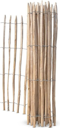 Stiltreu Französischer Premium Staketenzaun Kastanie, Farbe: Braun oder Silber, B/H: 500 x 175 cm, Lattenabstand: 6,5 cm
