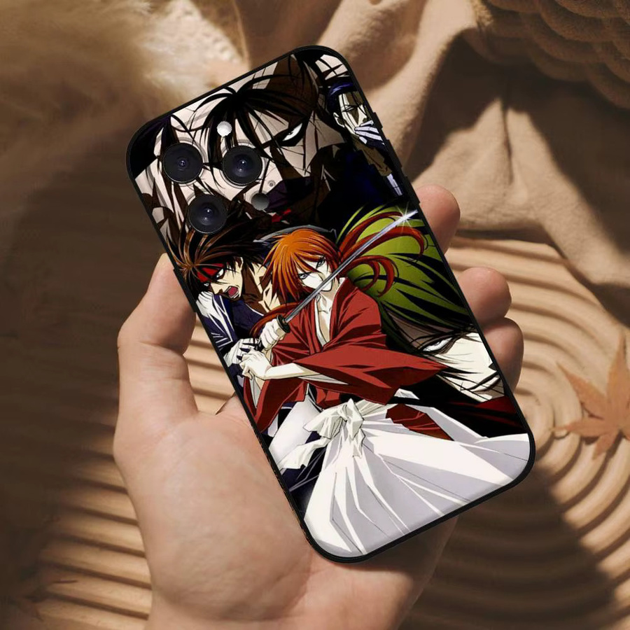 Matte Silikon Handyhülle im Anime Rurouni Kenshin Design für iPhone Modelle, Mehrfarbig - Bild 5
