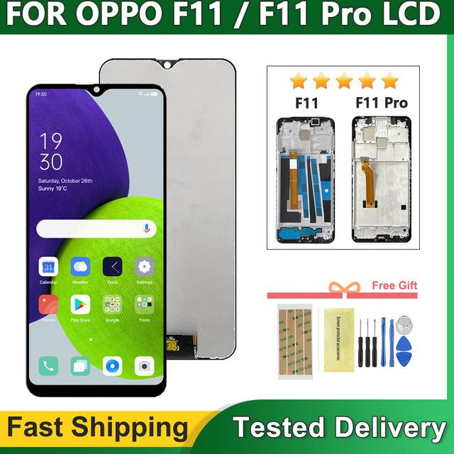 OPPO F11 F 11 LCD Display Touchscreen mit Rahmen und Digitizer Montage in Schwarz, 6,53 Zoll, kompatibel mit OPPO F11 Pro CPH1969 - Bild 1