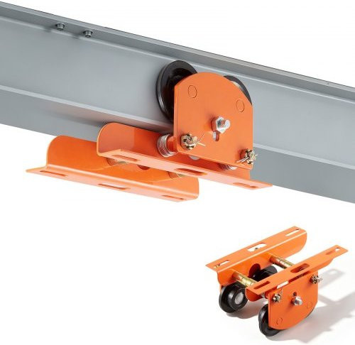 VEVOR Elektrischer Seilzug mit manuellem Laufwagen, 0,5 Tonnen Tragfähigkeit, Orange, verstellbare Flanschbreite 68-110 mm für gerade und gebogene I-Träger - Bild 1