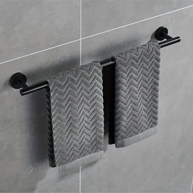 YANKE Handtuchhalter aus Edelstahl für die Wandmontage, Breite: 60 cm, Farben: Silber oder Schwarz - Bild 1