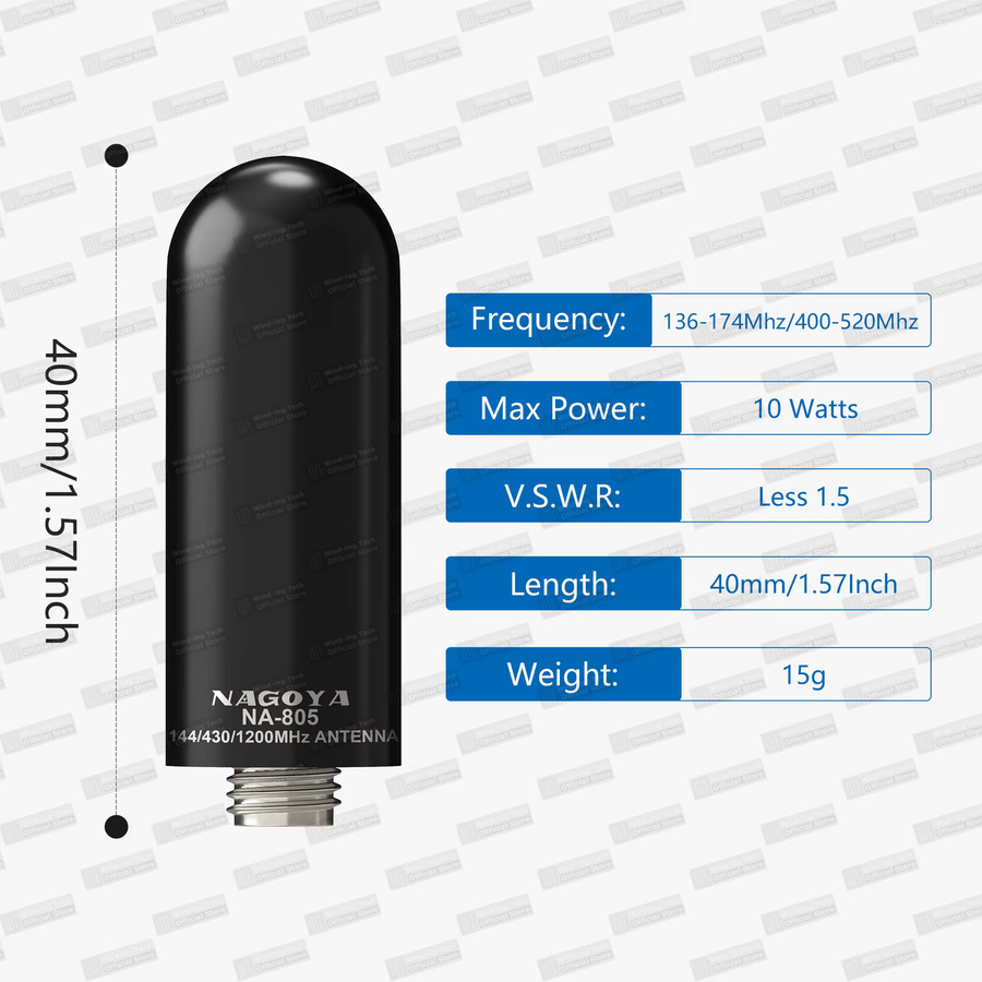 RONGYIN NA-805 Walkie Talkie Antenne VHF/UHF UV-5R Mini Antenne mit SMA-Buchse in Schwarz für Baofeng und Quansheng Funkgeräte - Bild 3