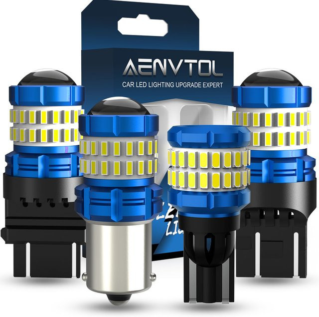 AENVTOL 2er Set Canbus LED Rückfahrleuchten und Blinkerlampen in Blau, T15 W16W P21W BA15S W21W W21/5W P27/7W - Bild 1