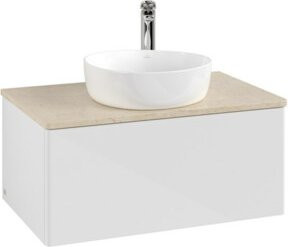 V&B Waschtischunterschrank Antao ohne Frontstruktur in Weiß, B/T/H: 80 x 36 x 50 cm - Bild 1