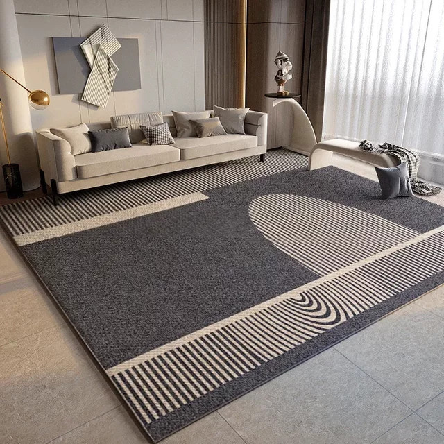 VIKAMA Luxus Schlafzimmerteppich in Creme für Wohnzimmer und Bett - Bild 1