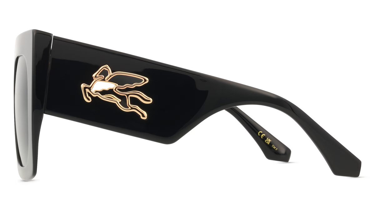 Etro 0075/S Sonnenbrille Vollrand, Quadratisch, Acetat, Damen, schwarz, grau - Bild 2