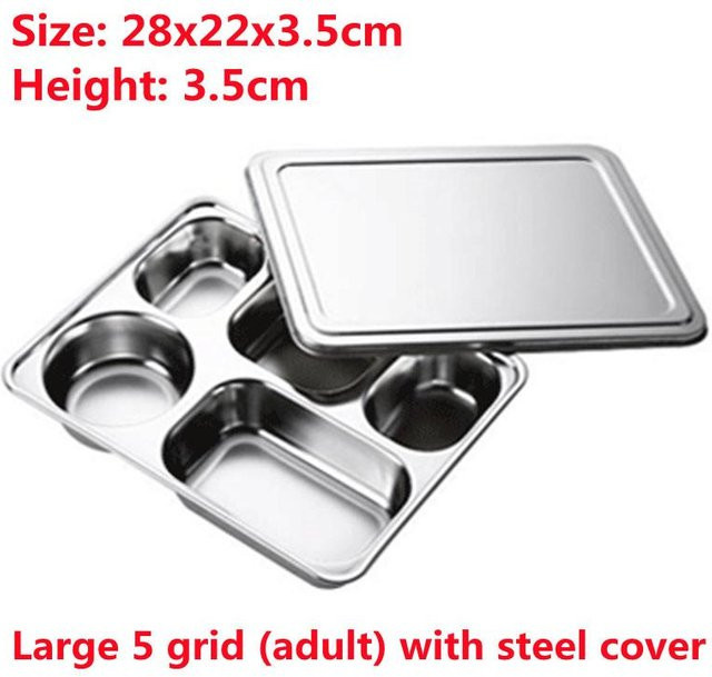 Unterteilte Lunchbox aus Edelstahl 304 mit Deckel von Yiran Furniture in Silber mit verschiedenen Fächern - Bild 1