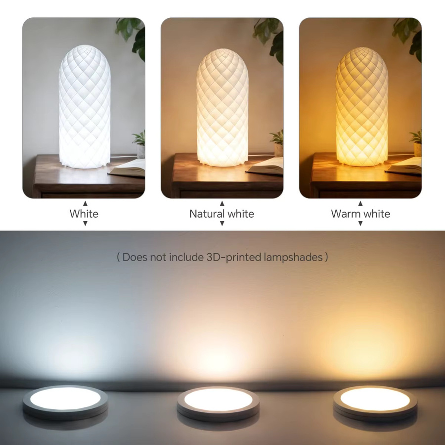 Lcamaw Runde LED-Schrankbeleuchtung mit USB-Anschluss und Tastenschalter in Weiß - Bild 2