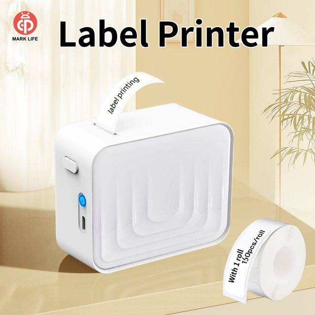 Marklife Mini-Thermoetikettendrucker M1 in Weiß, Bluetooth-Klebeetikettendrucker für Schule, Büro und DIY-Projekte - Bild 1
