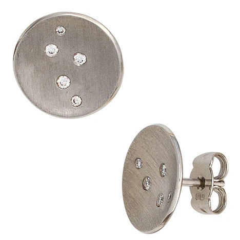 Colfem Ohrstecker, 950 Platin, matt, Diamant, rund - Bild 1