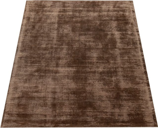 Vintage-Teppich Gloria in Braun, Silber und Beige aus Viskose, B/T: 80 x 150 cm - Bild 1