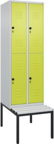 C+P Doppelstock-Spind Classic PLUS Sitzbank mit 2 Abteilen und Sicherheits-Drehriegel, Kunststoff-Sitzfläche, B/T/H: 212 x 60 x 81,5 cm - Bild 1