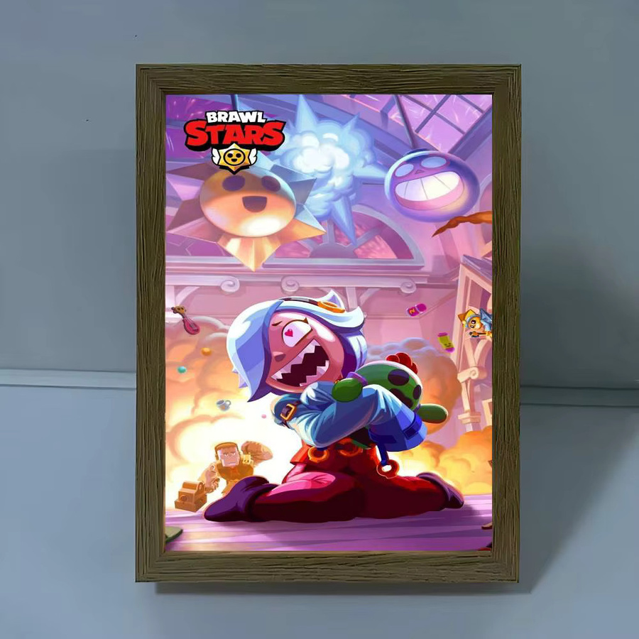 Brawl Stars Anime Klebeposter aus Retro Kraftpapier für dein Zimmer oder Café, Mehrfarbig, B/H: 15 x 15 cm - Bild 4