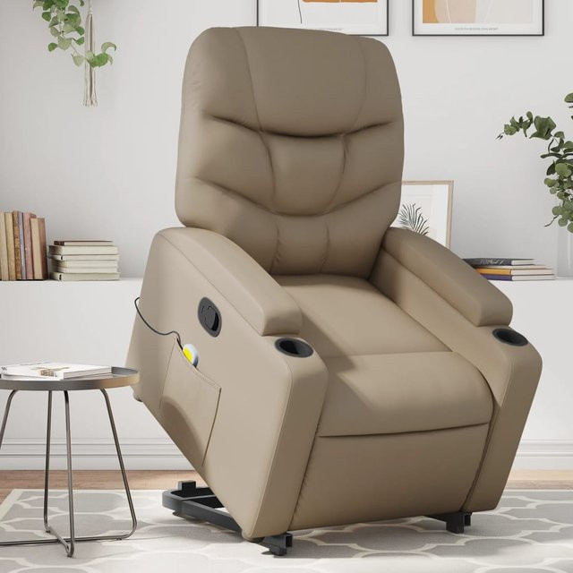 vidaXL Massagesessel mit Aufstehhilfe in Braun aus Kunstleder für Senioren - Bild 2