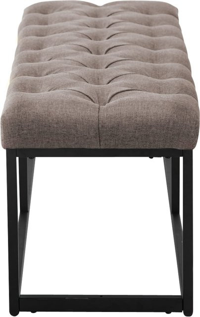 CLP Sitzbank Amun Polsterbank mit Stoffbezug und Metallgestell in Schwarz und Grau für Flur, Schlafzimmer, Garderobe und Ankleidezimmer - Bild 1