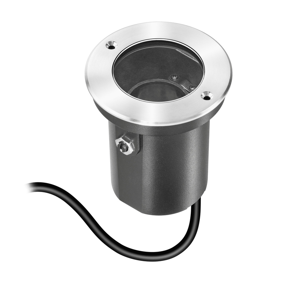 Luxvenum Bodeneinbauleuchte Area GU10 in Silber aus Edelstahl und Aluminium, schwenkbar, IP67, inklusive Betondose für Außenbereich, Garten und Terrasse - Bild 1