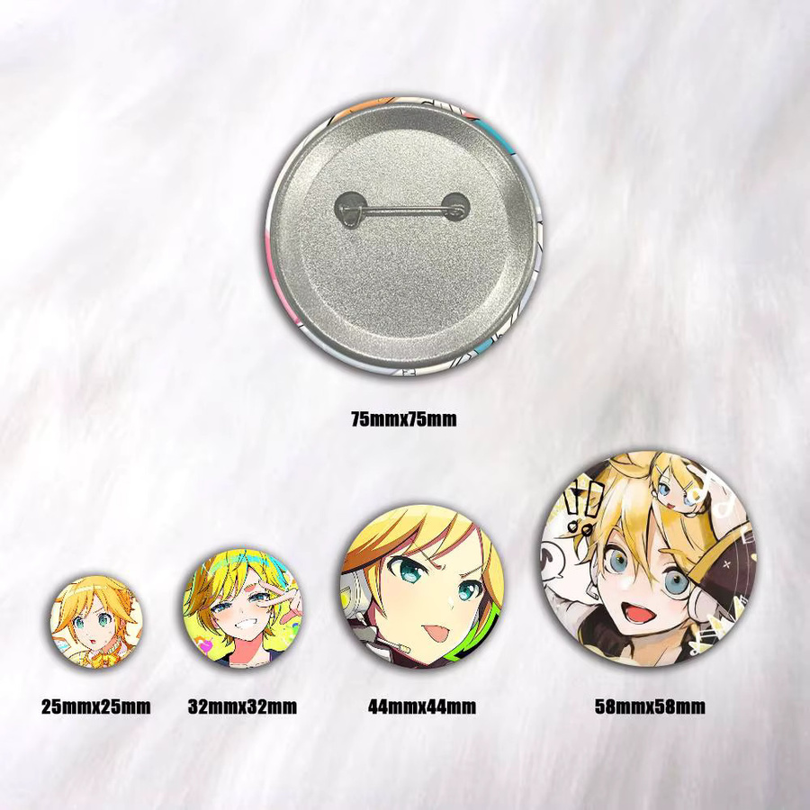 K-kagamine-E Len Runde Snap-in-Broschen, Rockband-Anstecknadeln - Bild 2