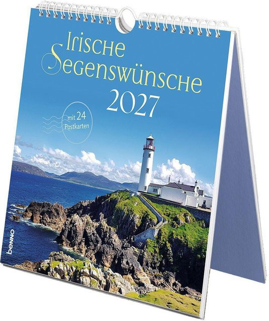 Postkartenkalender Irische Segenswünsche 2027 von St. Benno Verlag, Aufstellkalender, Multicolor - Bild 1