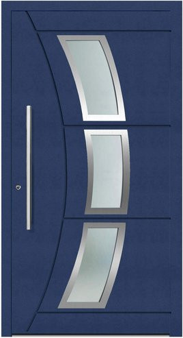KNOCK Aluminium-Haustür Terra Nova in Stahlblau mit Glaseinsatz, modern und beschichtet, Höhe: 210,0 cm, Breite: 100,0 cm - Bild 1