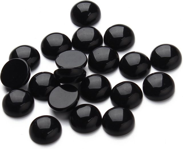louleur Obsidian Naturstein Perlen, schwarz, rund, Unisex - Bild 1
