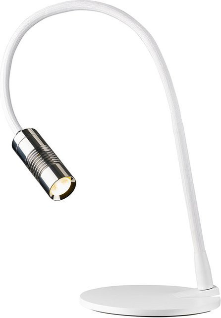 Oligo A Little Bit LED-Tischleuchte in Chrom und Weiß matt, dimmbar und verstellbar, warmweiß 3000K - Bild 1