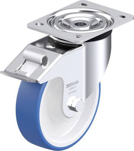 Blickle L-POTHs 160K-FI Stahlblech-Lenkrolle in Blau mit Rad-Durchmesser 160 mm und einer Tragfähigkeit von max. 400 kg - Bild 1