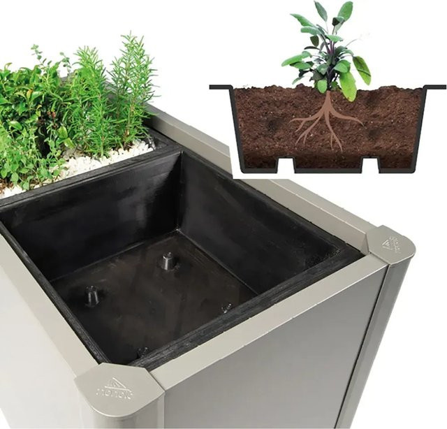 Biohort Pflanzeinsatz Belvedere Kunststoff für Pflanzbeet, 2 Stück, Schwarz - Bild 1