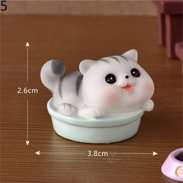Love Home Garden Miniatur Katze als Deko-Figur aus Harz für Kinderzimmer und Garten - Bild 1