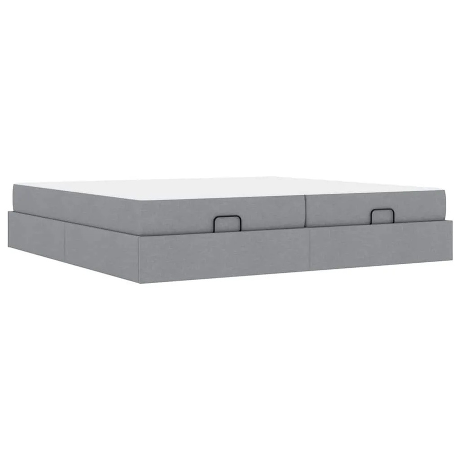 vidaXL Bettgestell mit Stauraum und Schubladen in Grau mit Stoffbezug B/T/H: 200 x 200 x 43,5 cm - Bild 2