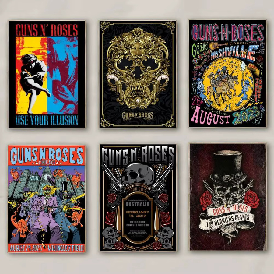 Guns N Roses Wandkunst Poster von Kayou, Multicolor, HD Wandbild für Wohnzimmer und Schlafzimmer, ohne Rahmen - Bild 2