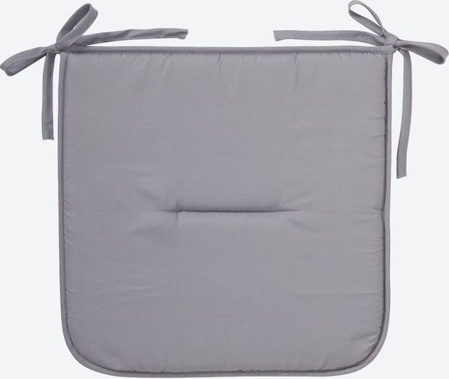 NKD Stuhlkissen Grau mit Bindebändern aus Schaumstoff und Polyester nach OEKO-TEX Standard 100 - Bild 1