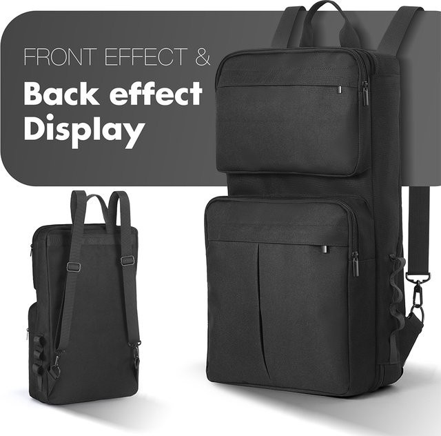 DJ-Rucksack von APWIKOGER in Schwarz für Pioneer DDJ-400, DDJ-FLX4 und Roland DJ-202 Controller mit stoßfestem Gehäuse und verstellbarem Schultergurt - Bild 1