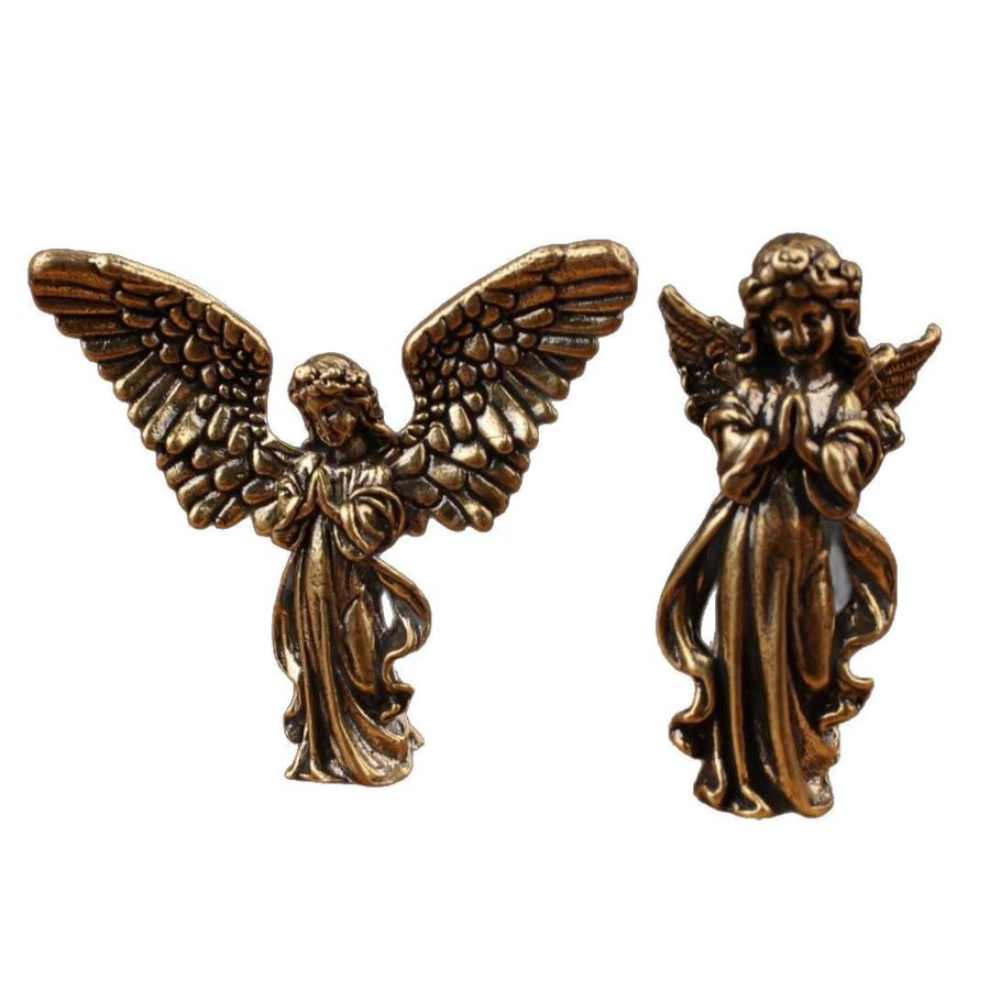MOONBIFFY Engelsflügel Miniatur-Dekoration aus Metall in Bronze - Bild 2