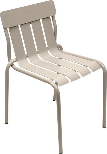 Fermob Stripe Stuhl aus Aluminium in Beige mit Streifen-Design und mattem Finish - Bild 1
