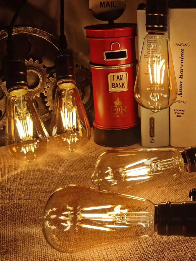 TIANFAN 2er-Pack Edison LED-Filament Glühbirnen ST64 in Transparent, Warmweiß, 2500 Kelvin - Bild 5