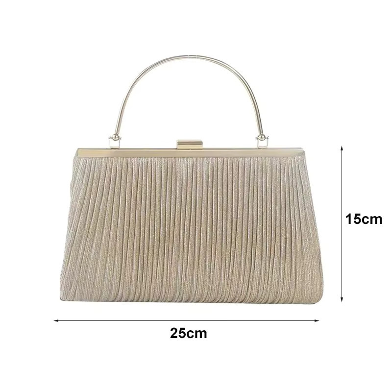 Handtasche mit Metallgriff und Kette, Damen - Bild 3
